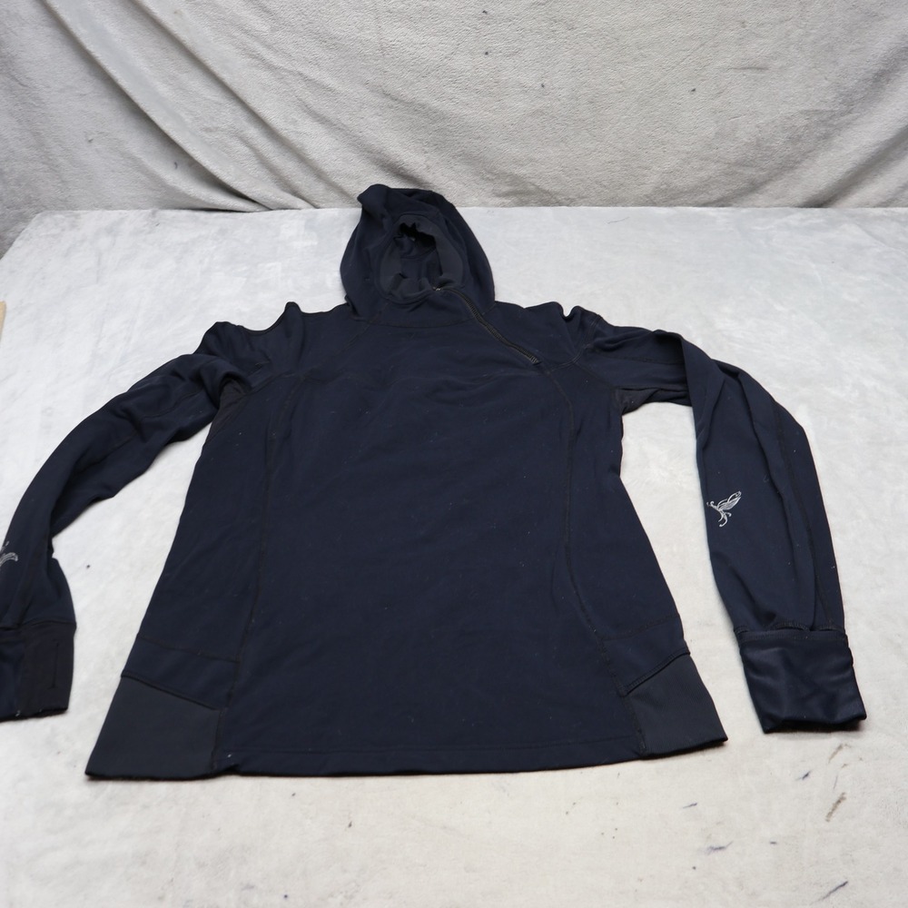 Lululemon Hoodie Women 10 Black Run Spirit Pullover Graphic Athletic Running Gym